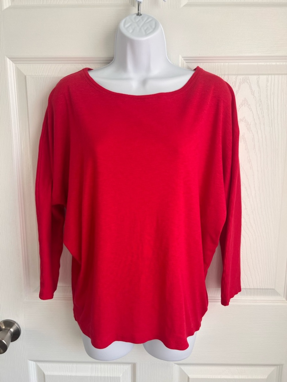 Rachel Zoe Red Boatneck Long Sleeve Top